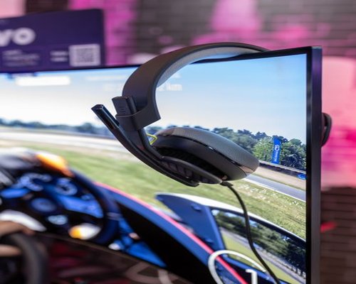 Premium gaming headset with microphone on a stand